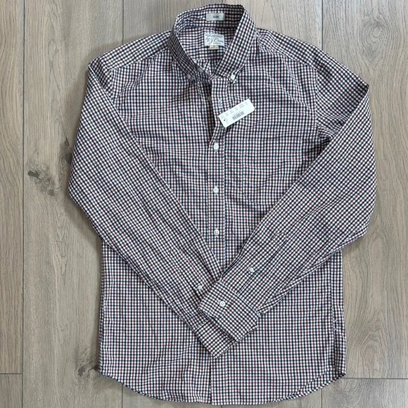 J. Crew Men's Casual Button Down Shirt - Red and Blue Checkered - Picture 1 of 7